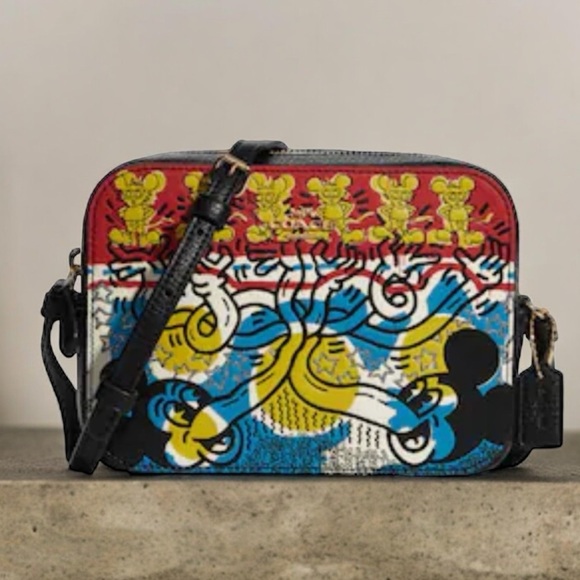 Coach Disney Mickey Mouse X Keith Haring Mini Camera Bag Crossbody Bag - Picture 3 of 11